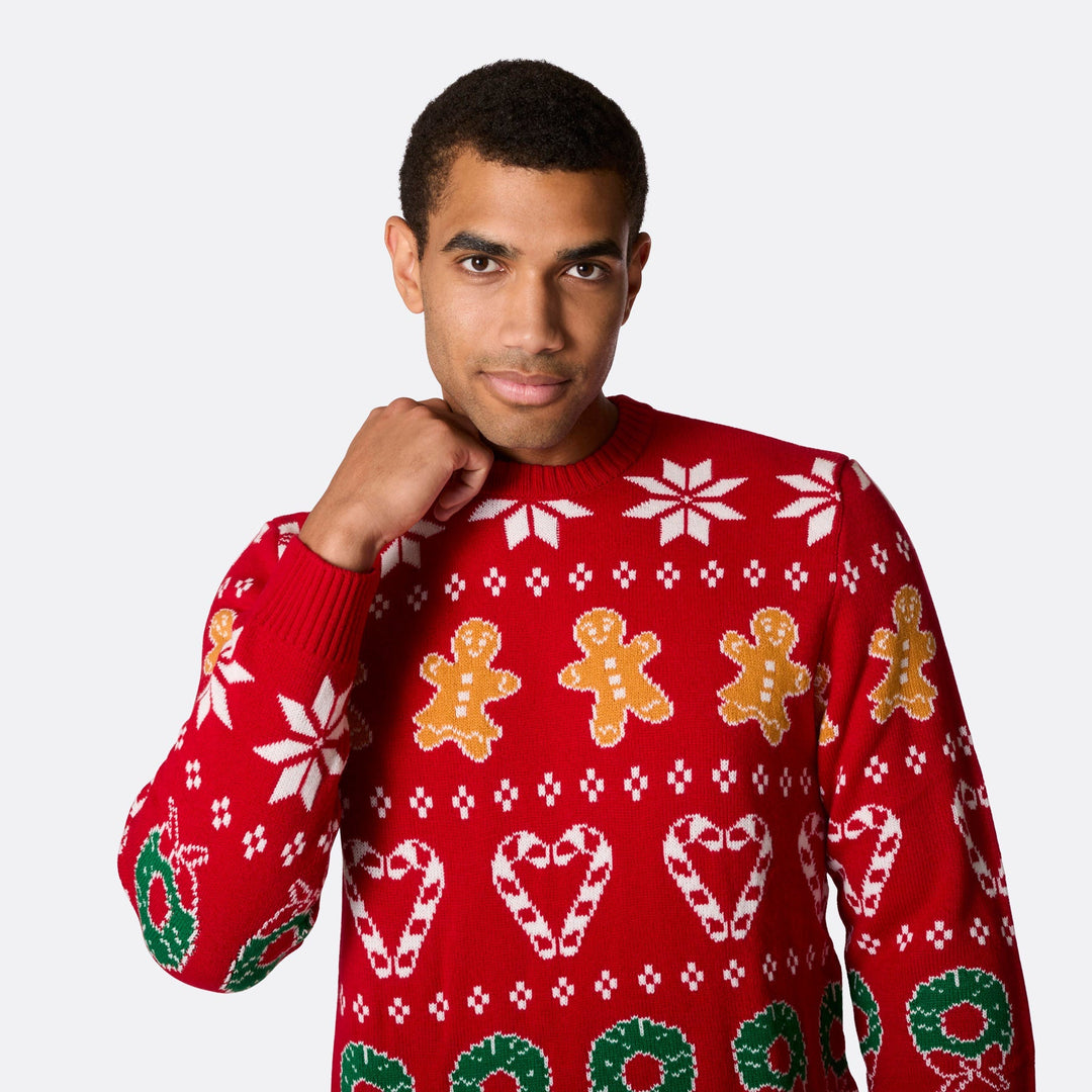 Pull de Noël matchy-matchy homme - rouge