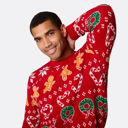 Pull de Noël matchy-matchy homme - rouge