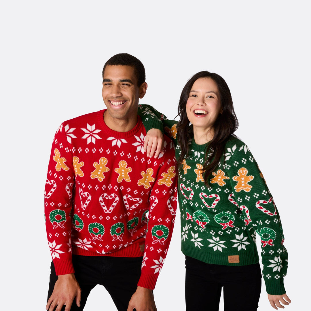 Pull de Noël matchy-matchy femme - vert