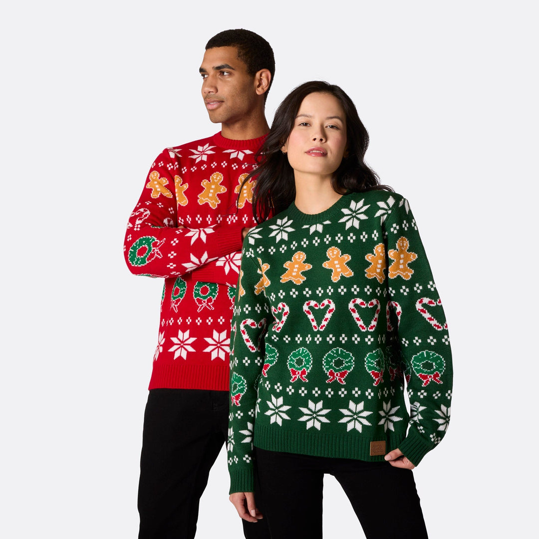 Pull de Noël matchy-matchy femme - vert