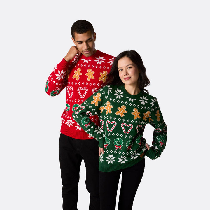 Pull de Noël matchy-matchy homme - vert