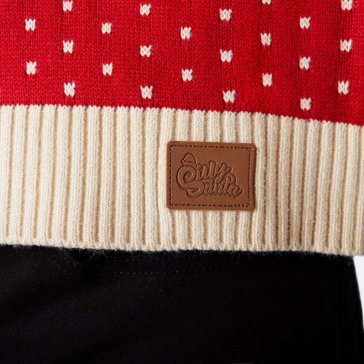 Pull de Noël matchy-matchy Renne rétro - rouge