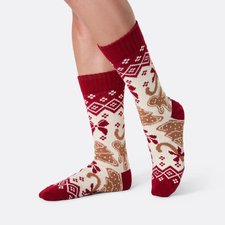Chaussettes de Noël Pain d'épices en tricot
