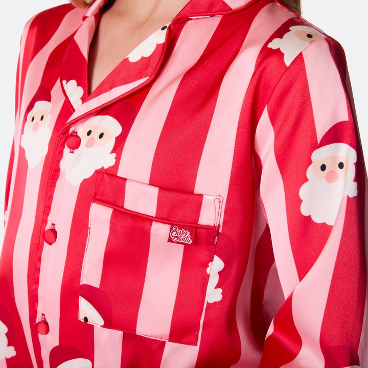 Pyjama de Noël matchy-matchy en satin à rayures