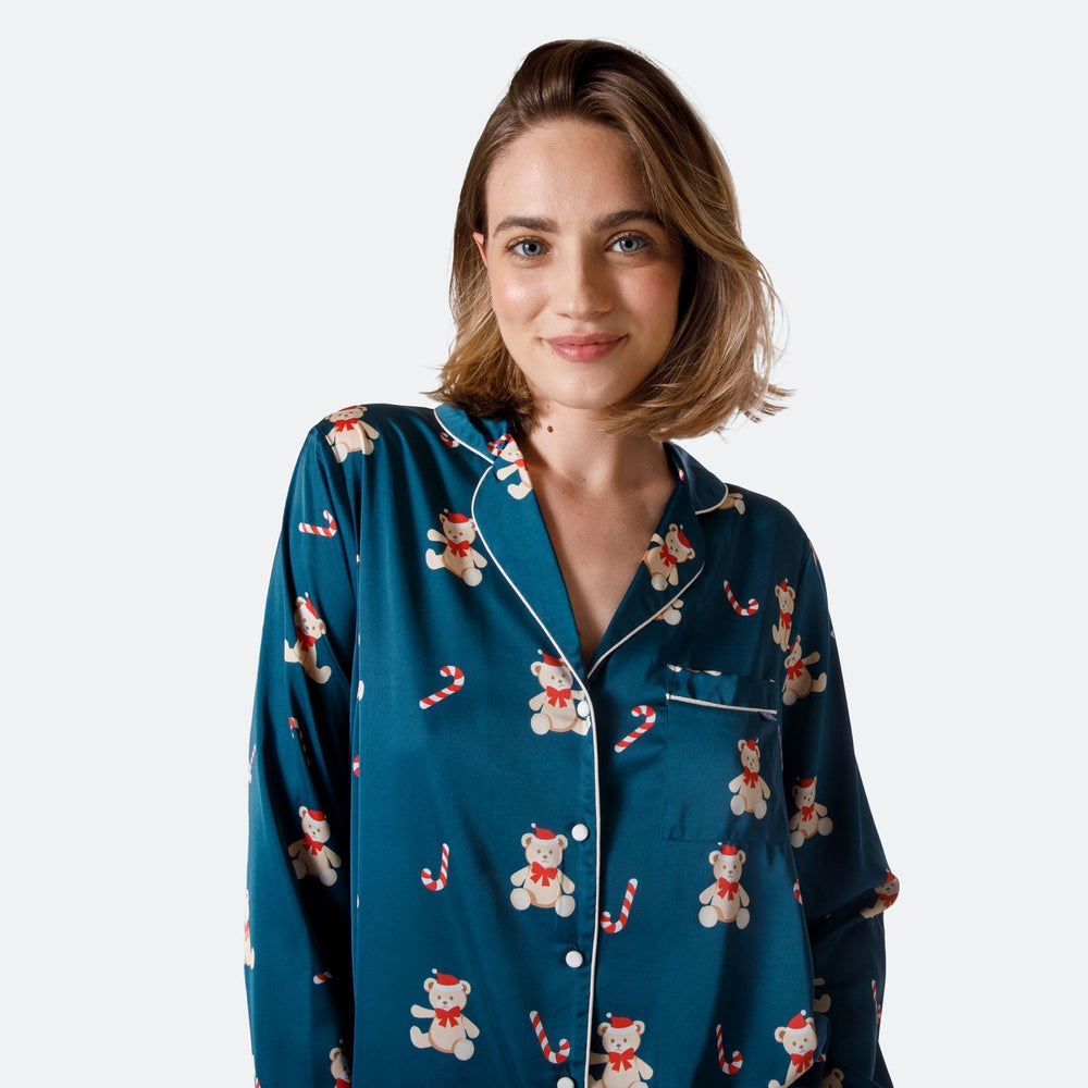 Pyjama de Noël matchy-matchy en satin Teddy Bear