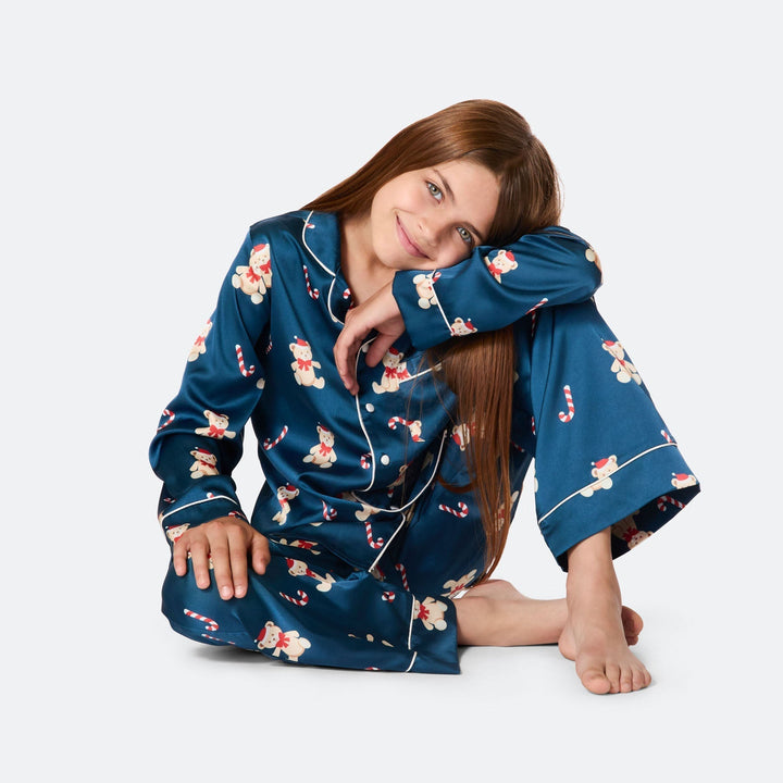 Pyjama de Noël matchy-matchy en satin Teddy Bear