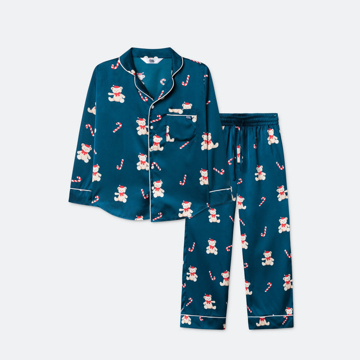 Pyjama de Noël enfant en satin Teddy Bear