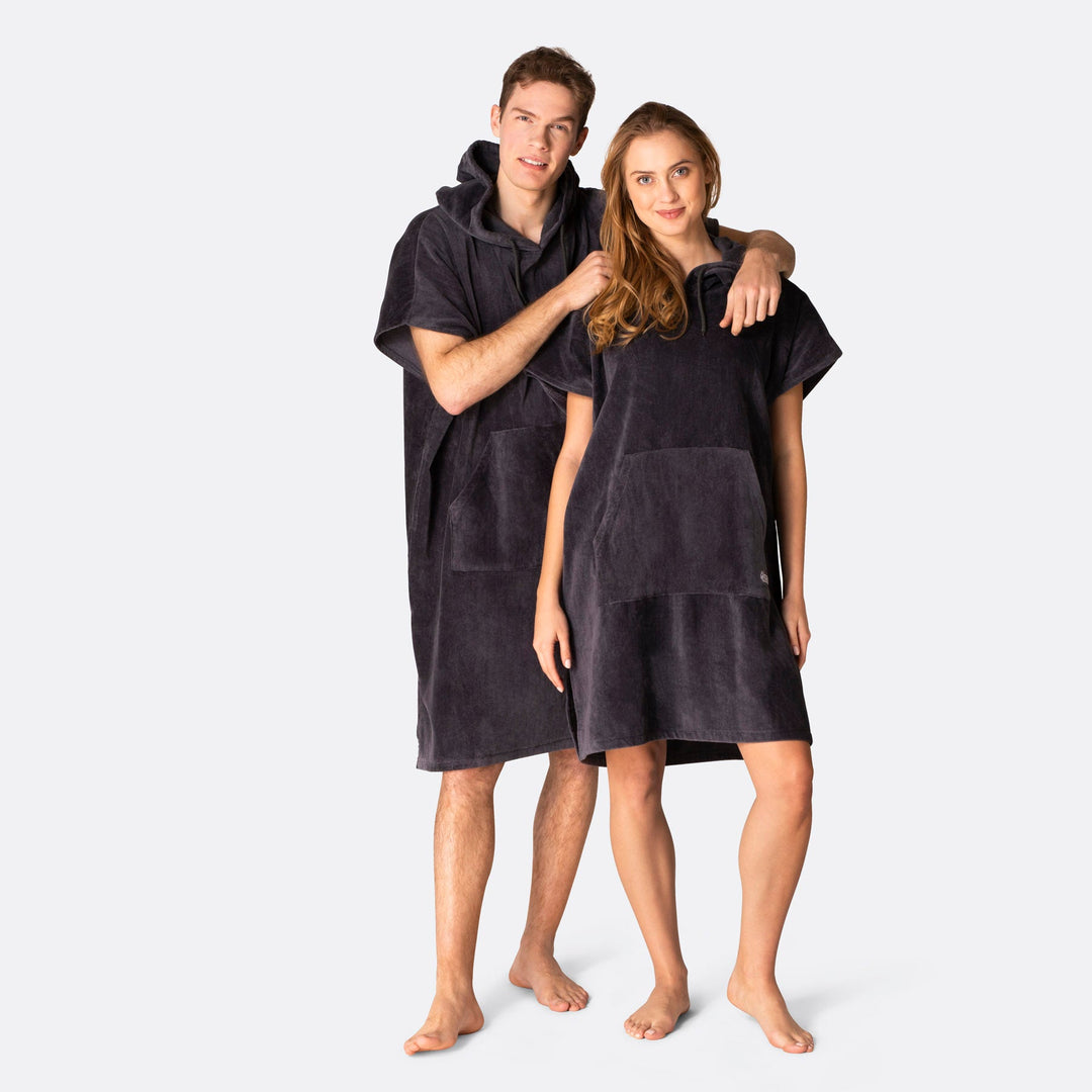 Poncho de bain - gris foncé