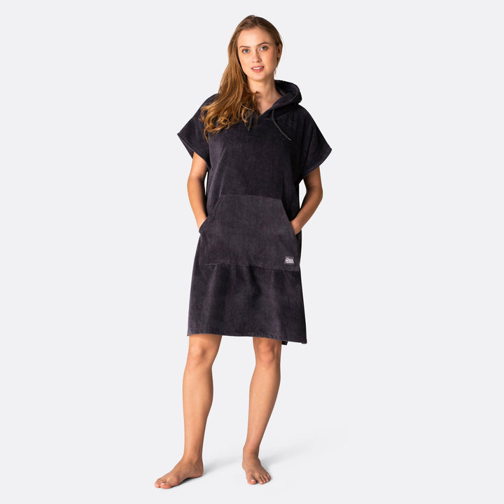 Poncho de bain - gris foncé