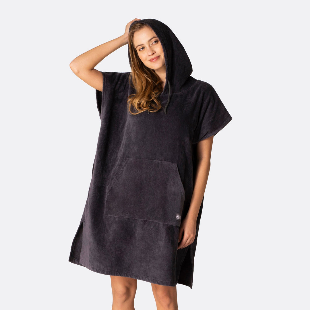 Poncho de bain - gris foncé