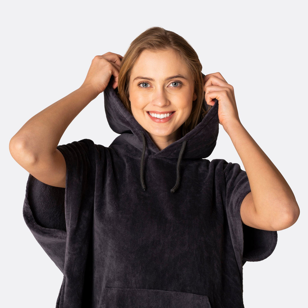 Poncho de bain - gris foncé