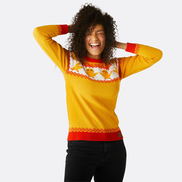 Pull de Pâques femme - jaune