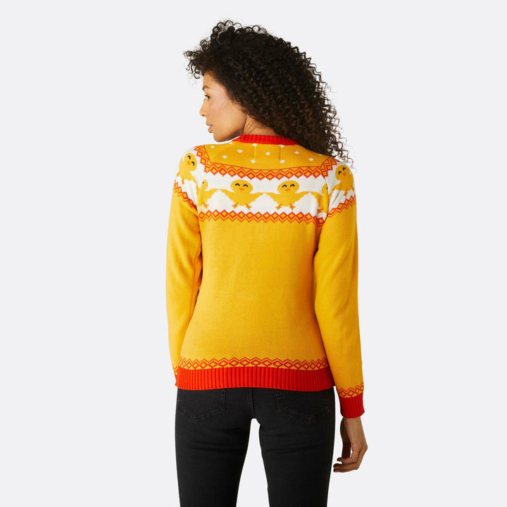 Pull de Pâques femme - jaune