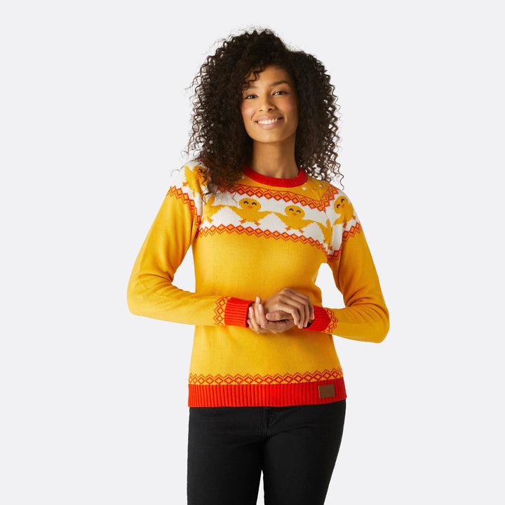 Pull de Pâques femme - jaune