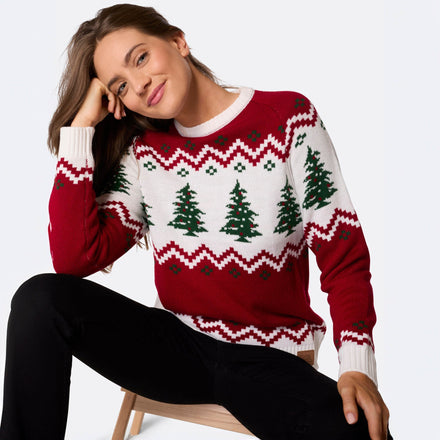 Pull de Noël femme Sapin rétro