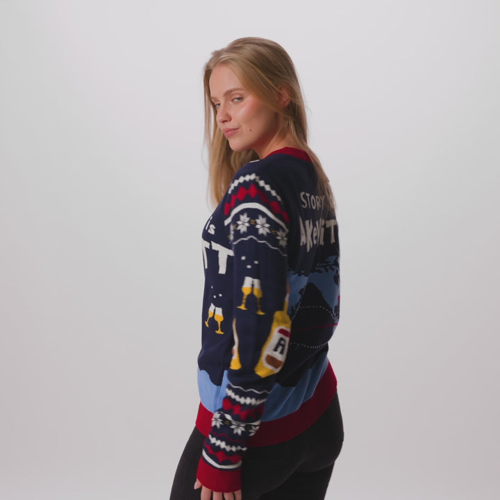 Pull de Noël femme "All I Want for Christmas is Aquavit"