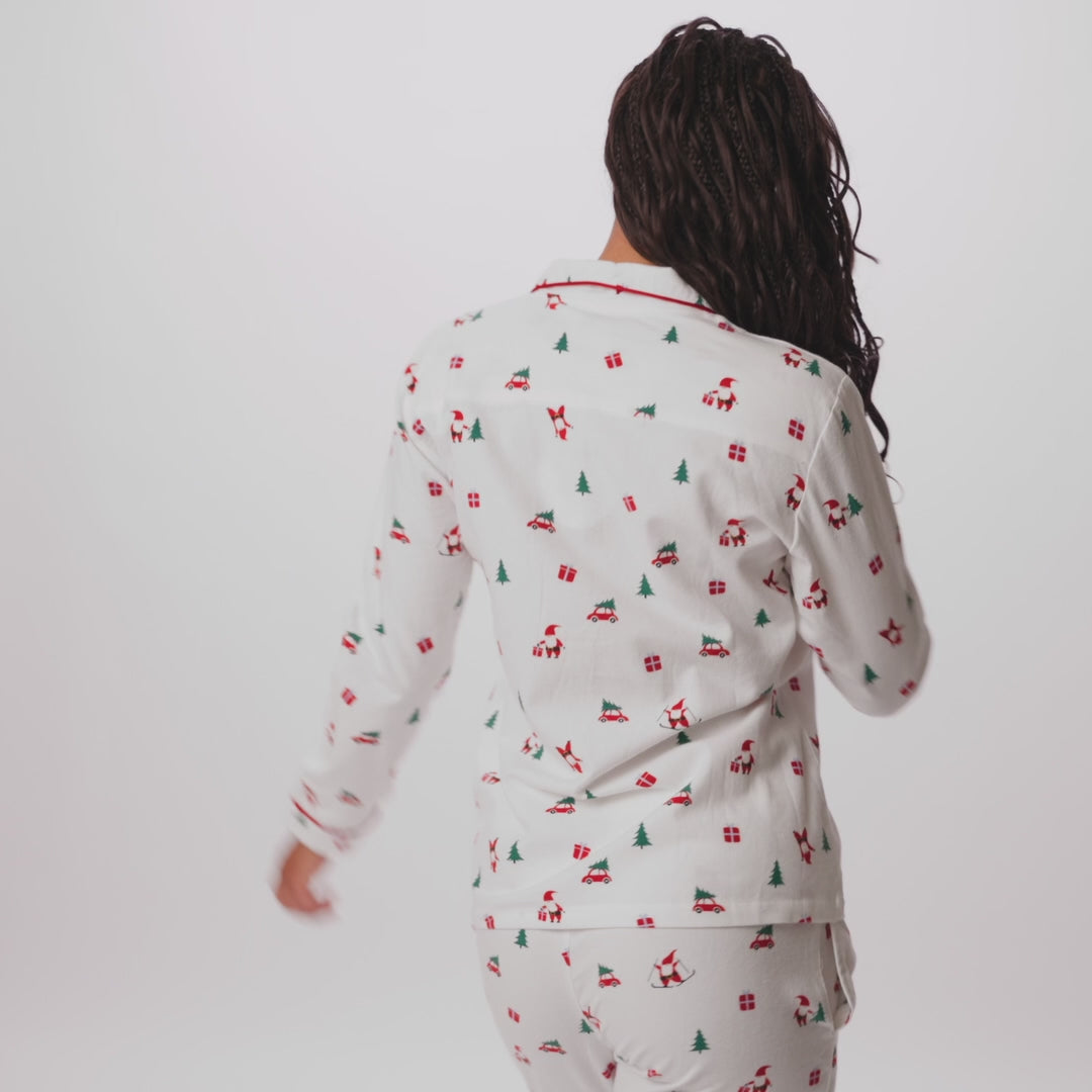 Pyjama de Noël femme en flanelle Gui
